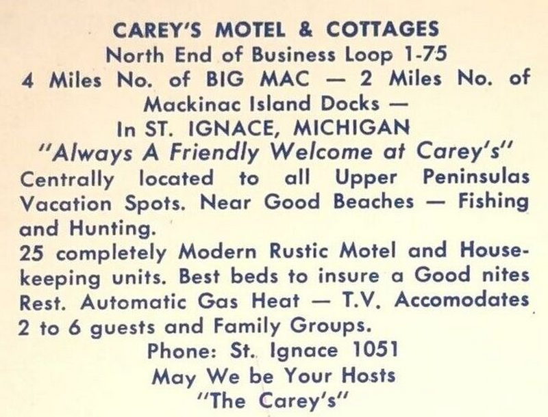 Moosewood Inn (Careys Motel & Cabins) - Vintage Postcard
